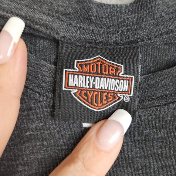 Harley-Davidson Shirt Large Decatur IL Eagle Born Ride Stretch Thin Breathable - Picture 8 of 13